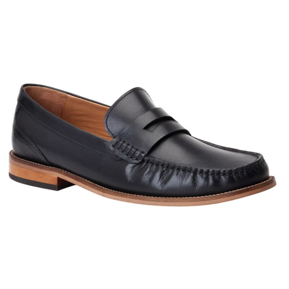 Base London Mens Garfield Leather Penny Loafers / Black